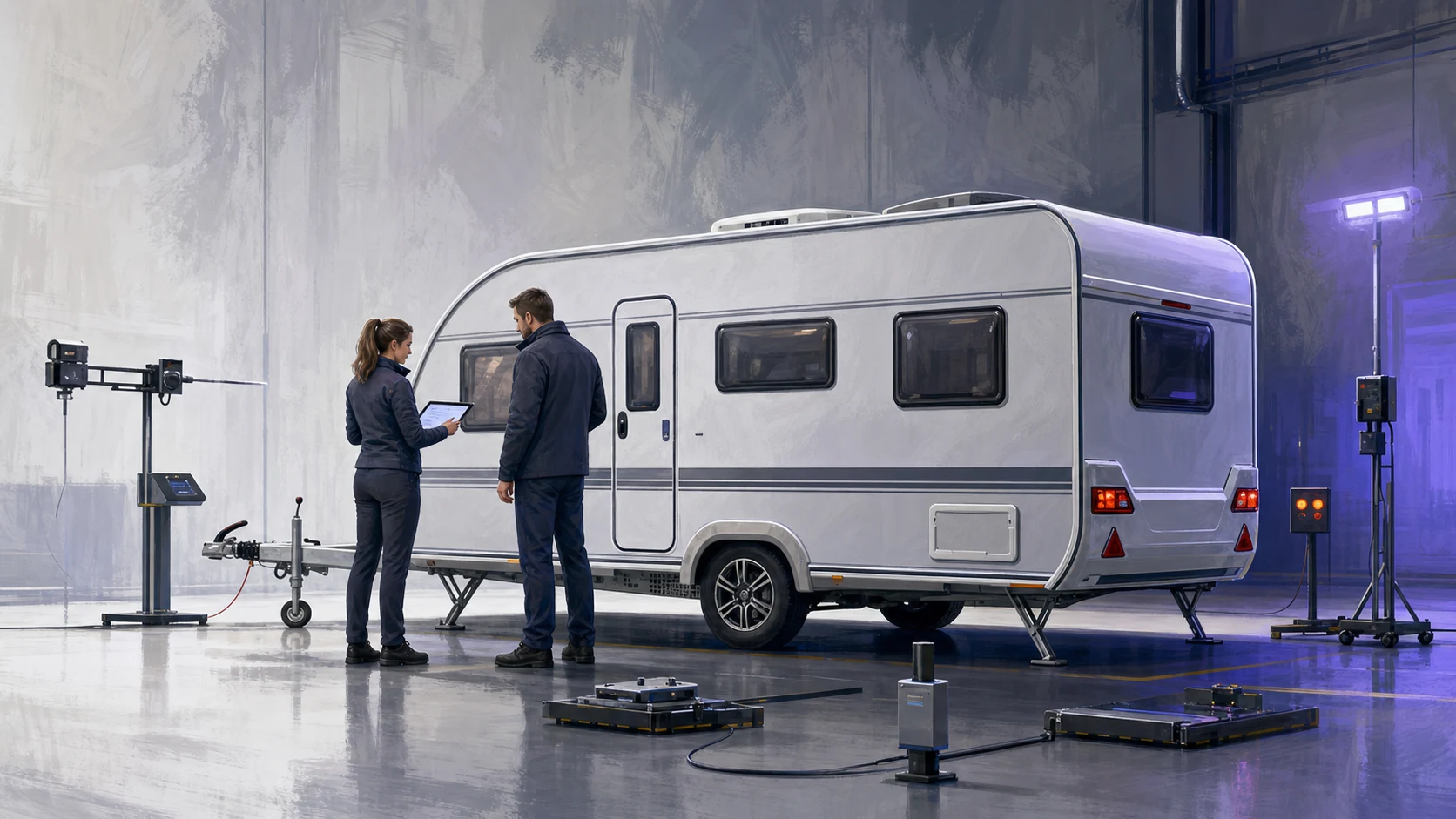Karavan proje ve belgelendirmesinde boyut, fren, dingil yükü ve aydınlatma testleri