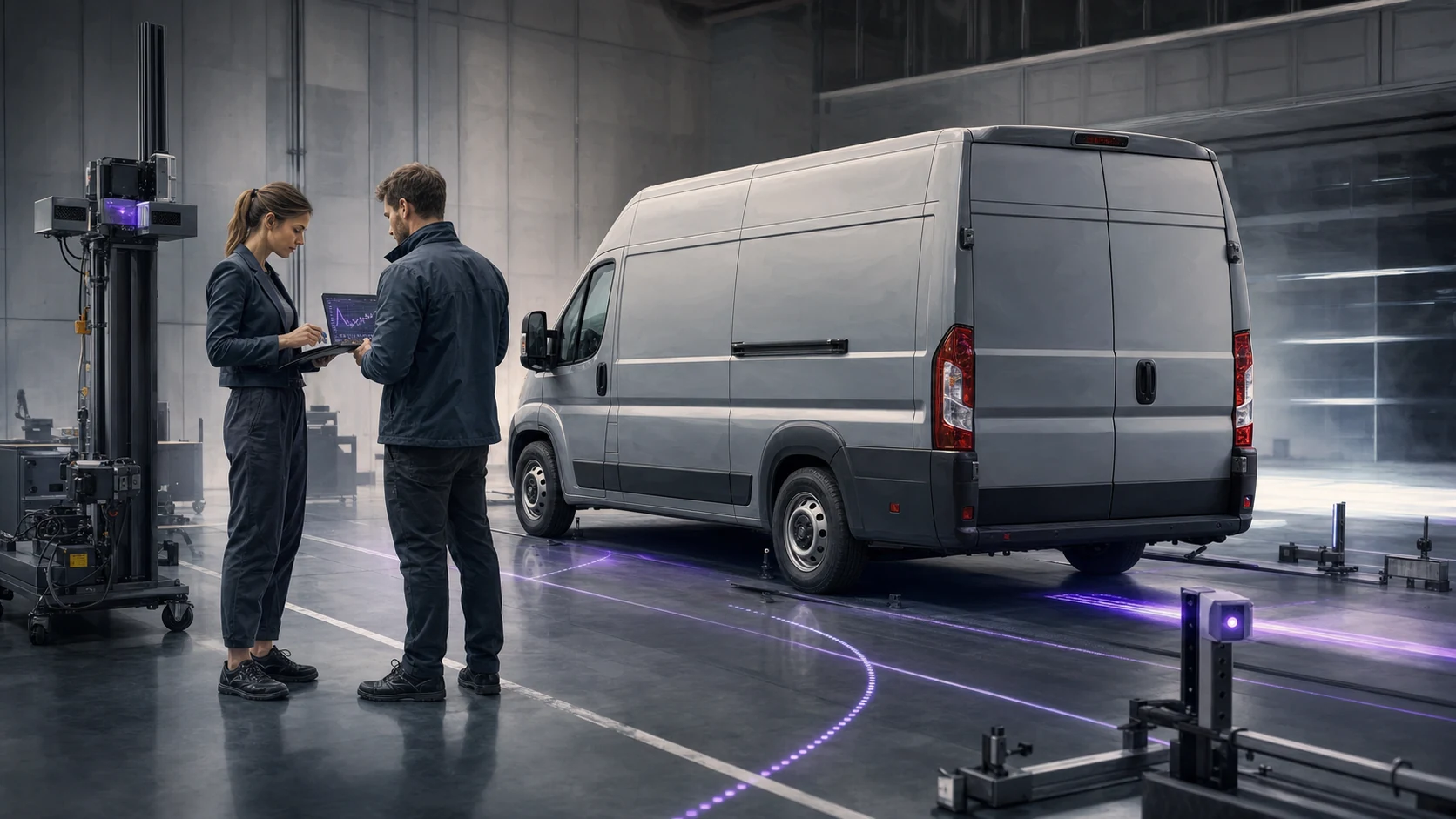 Fiat Ducato GSR II seri tadilatında sensör hizalama ve fren testi