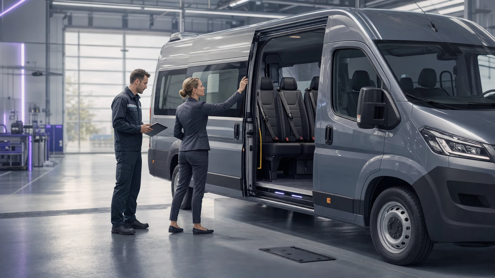 M2/M3 panelvan dönüşümünde yolcu kapısı, koltuk ve emniyet kemeri uygunluk kontrolü