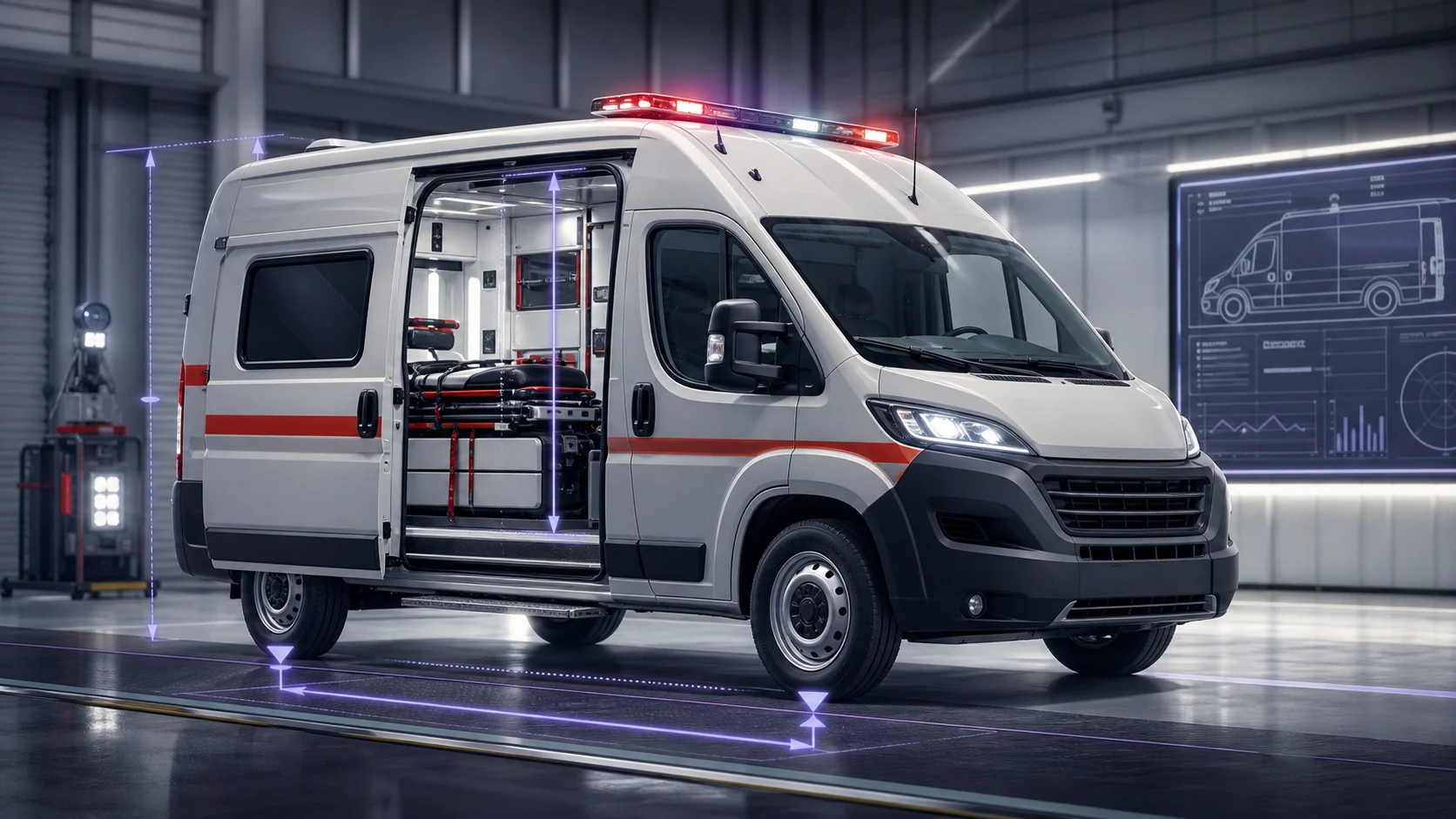 Ambulans dönüşümünde tıbbi donanım, kapı açıklığı, boyut ve dingil yükü kontrolü