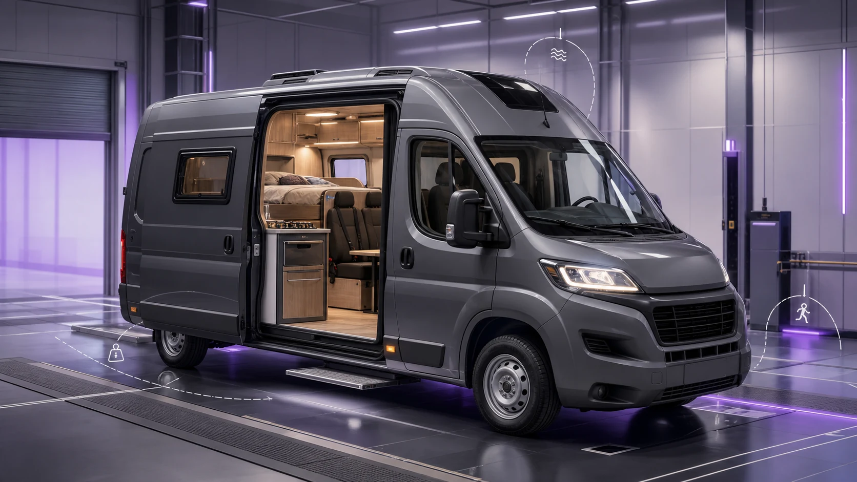 Motorlu karavan dönüşümünde iç yerleşim, sabitleme, havalandırma ve kütle dağılımı