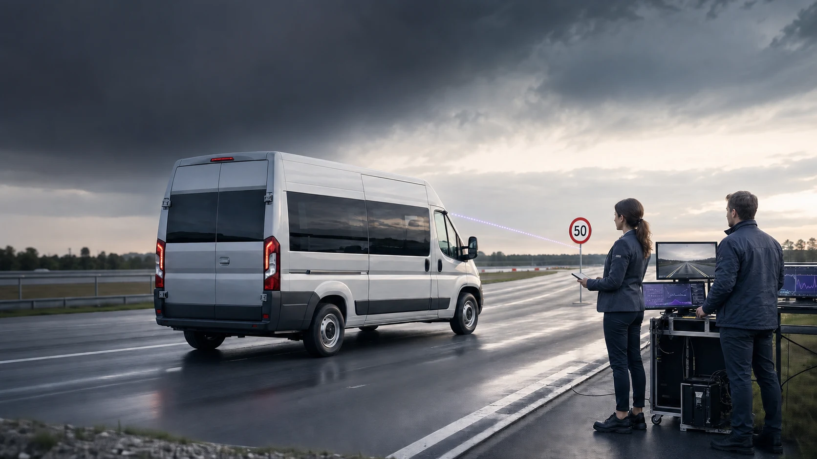 M2 Opel Movano GSR II dönüşümünde ISA trafik işareti algılama testi